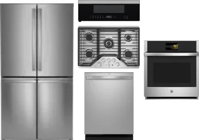 5 Piece Package Includes Refrigerator, Cooktop, Wall Oven, Microwave And Dishwasher